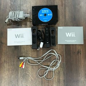 Nintendo with accessories and one game disc